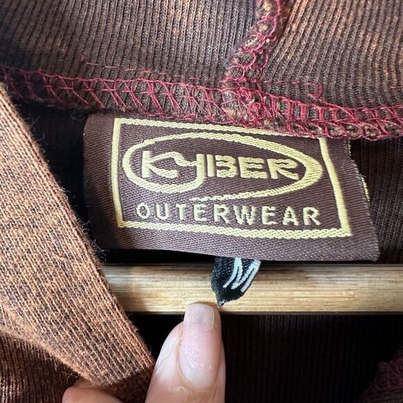 Kyber Outerwear Jacket Womens M Brown Fall Leaves Embroidered Hippie Lagenlook - Picture 3 of 10